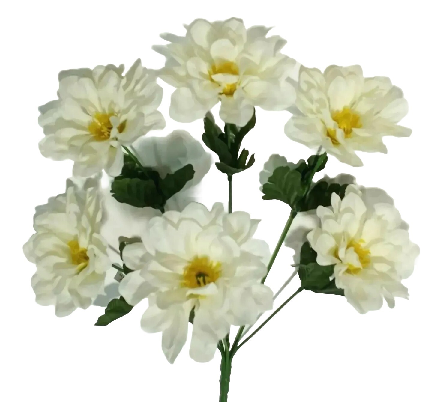 (12-Pack) Cream 3.5″ Dahlias 14″ Bush Home Wedding Silk Flower In/Outdoor Decor