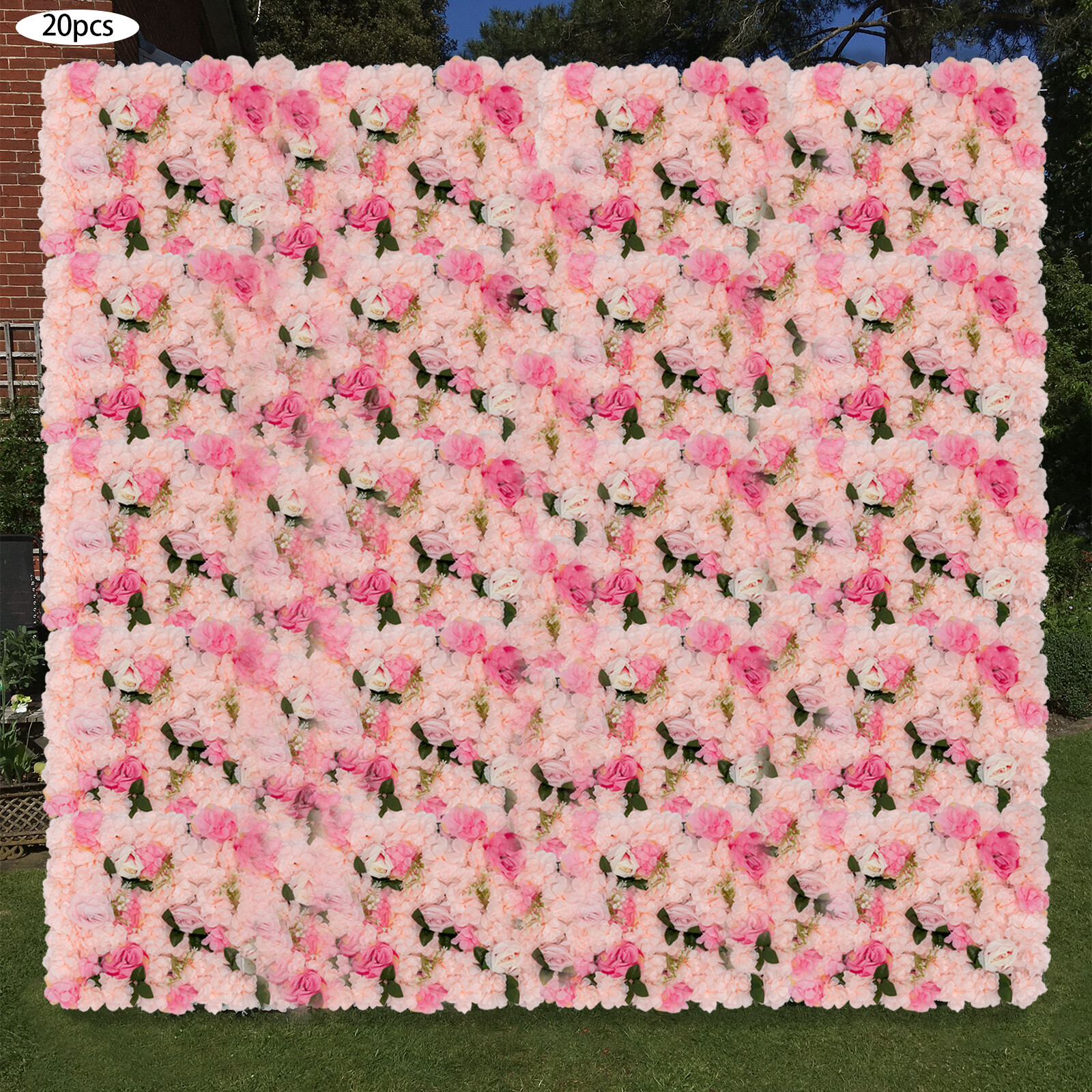 Artificial Rose Hydrangea Flower Wall Panels Wedding Backdrop 60 x40cm 12PCS