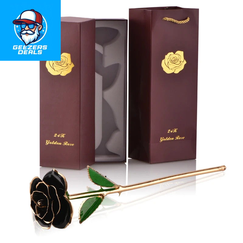 Gifts for Women 24K Gold Dipped Rose with Stand Eternal Flowers Forever Love in