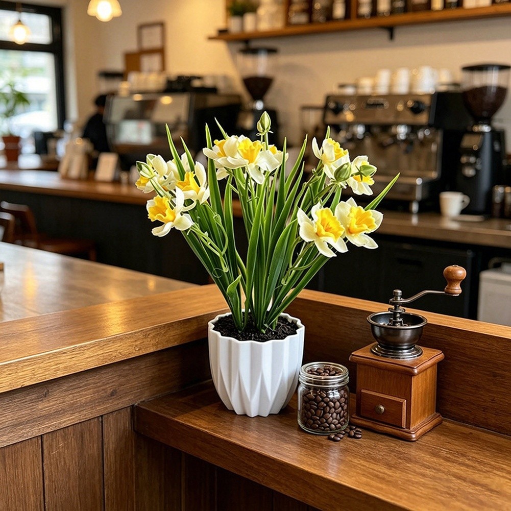 26.5 x 9.5cm Narcissus Flower Arrangement in Pot for Indoor Floral Styling
