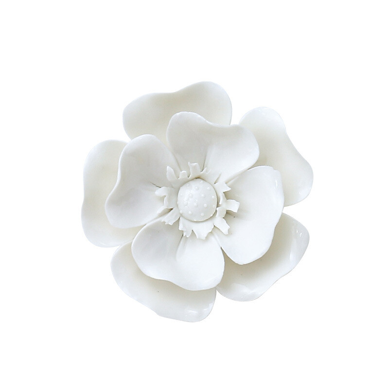 Porcelain Ceramic Flower 3D Orchid Rose Wall Decor Hangings Study Room Art Hang
