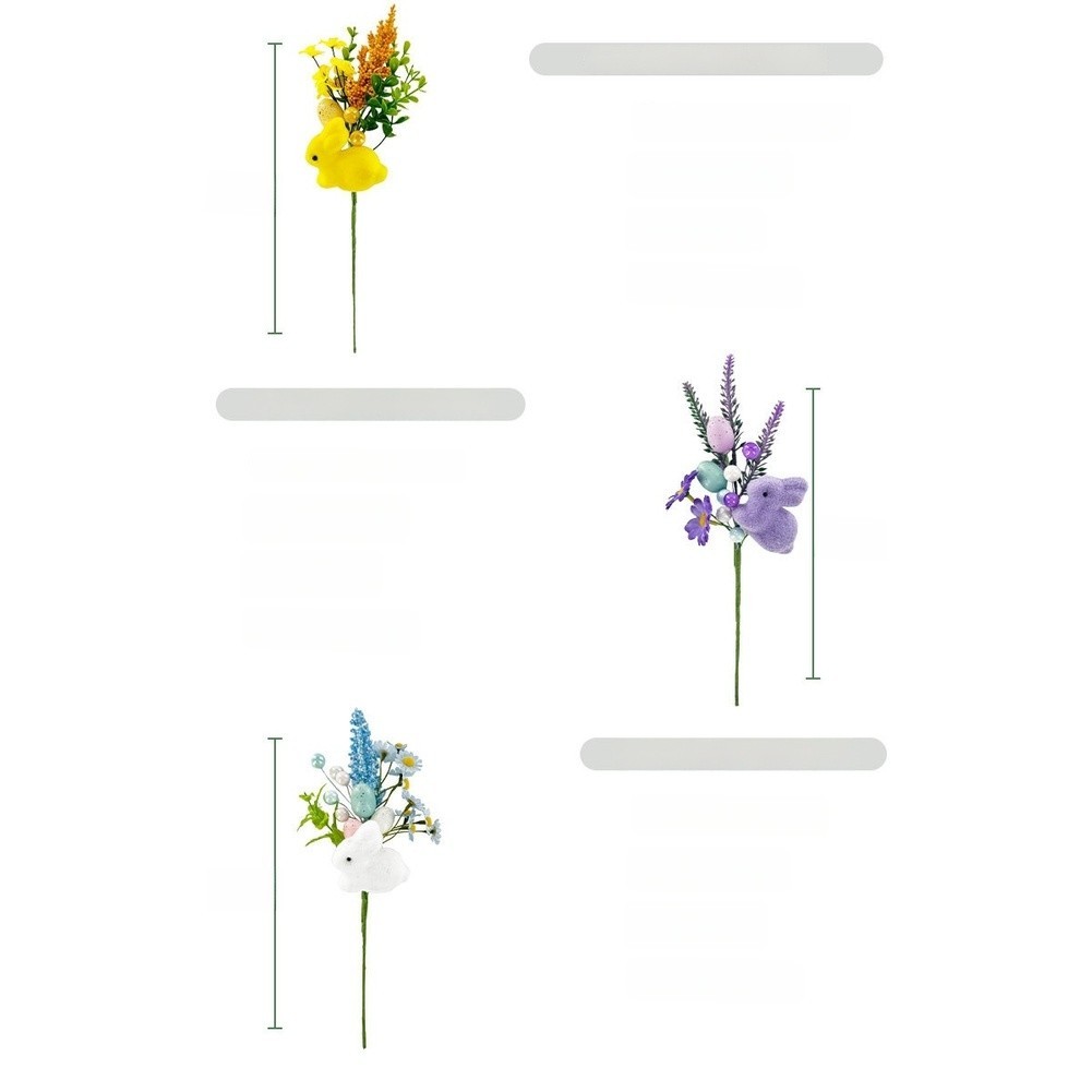 Easter Spring for Decor with Bunny Motif Fabric Flowers for Table Centerpiece