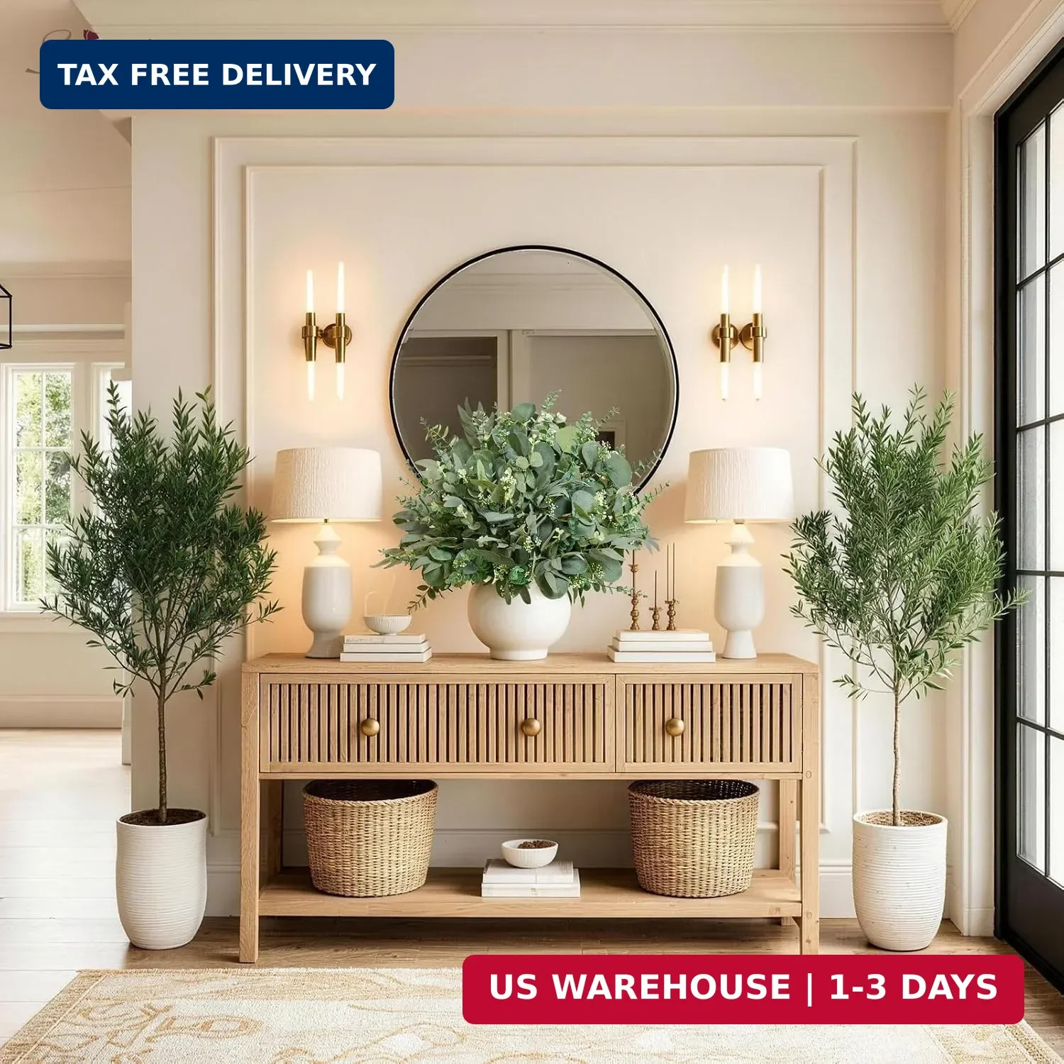 Serwalin 100PCS Mixed Eucalyptus Stems Bulk, Artificial Greenery with 20 PCS Flo