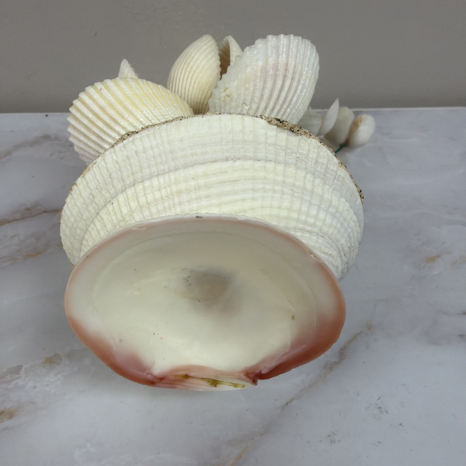Vintage Sea Shell Floral Bouquet Kitsch Coastal Cottagecore Rare Shell Arrangeme