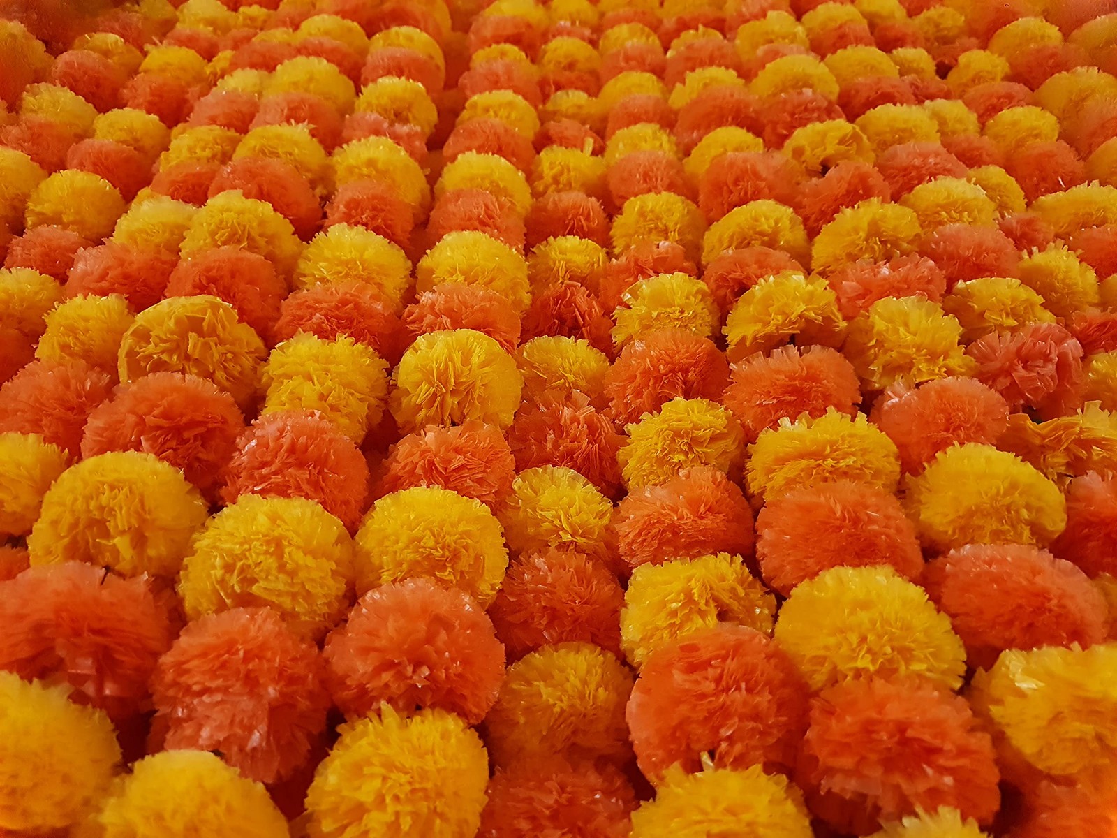 5Pc Marigold Garlands 4.5Ft Artificial Marigold Flower Strands Diwali Decorat…