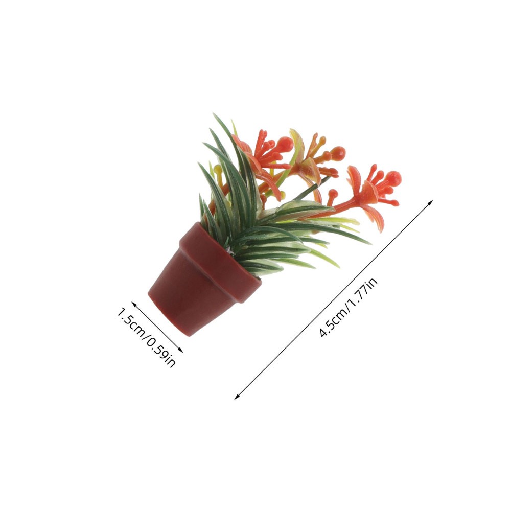 8Pcs Reusable Miniature Dollhouse Plants Artificial Potted Assorted Color Decor