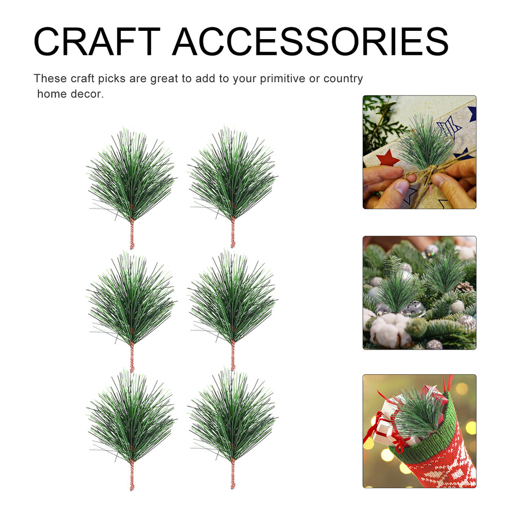 24Pcs Pine Tree Branches artificial green pine needles branches pine floral