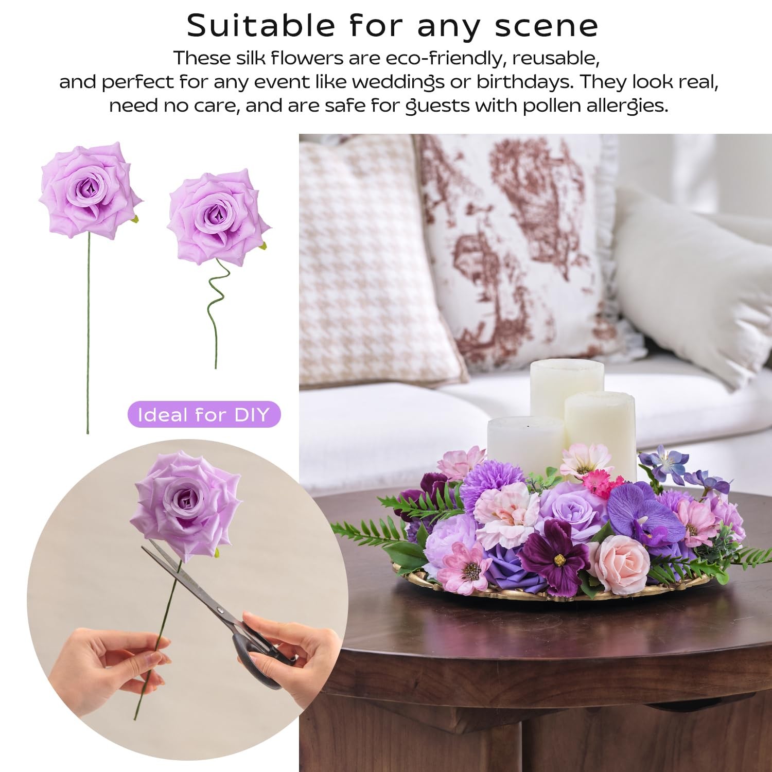 Artificial Flowers Blush Peony Dahlia Bulbous Chrysanthemum – DIY Floral Decor