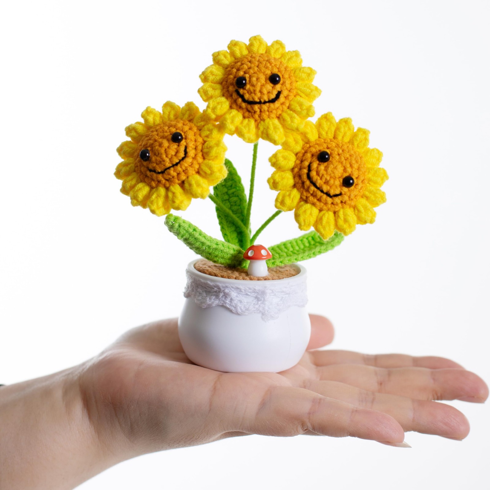 vaiyiyav Finish Mini Crochet Flowers, Smiley Sunflowers, Crochet Sunflowers, …