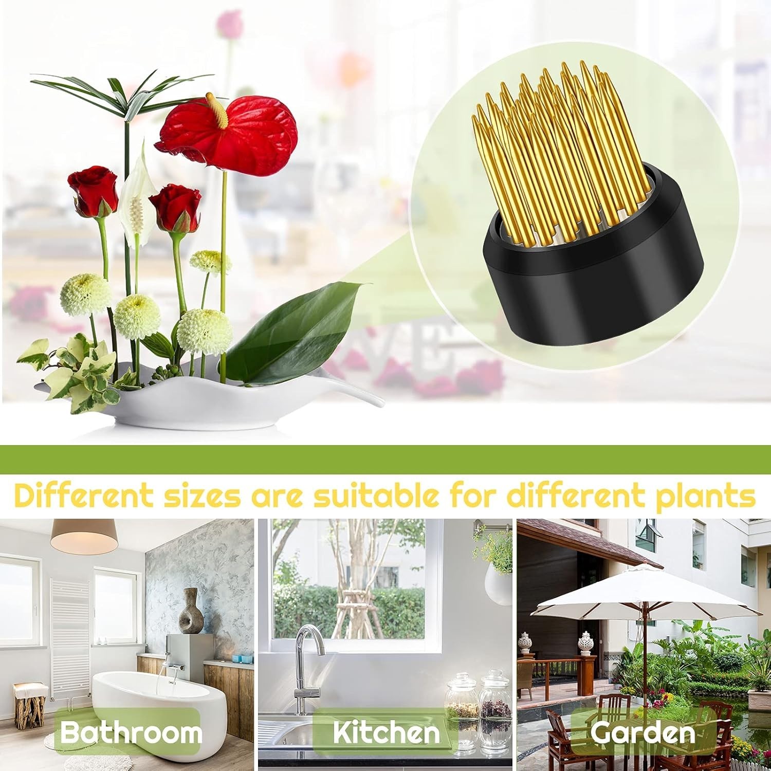 Flower Frogs Arranging Supplies Ikebana Kenzan Pin Holder Plant Fixation Tools