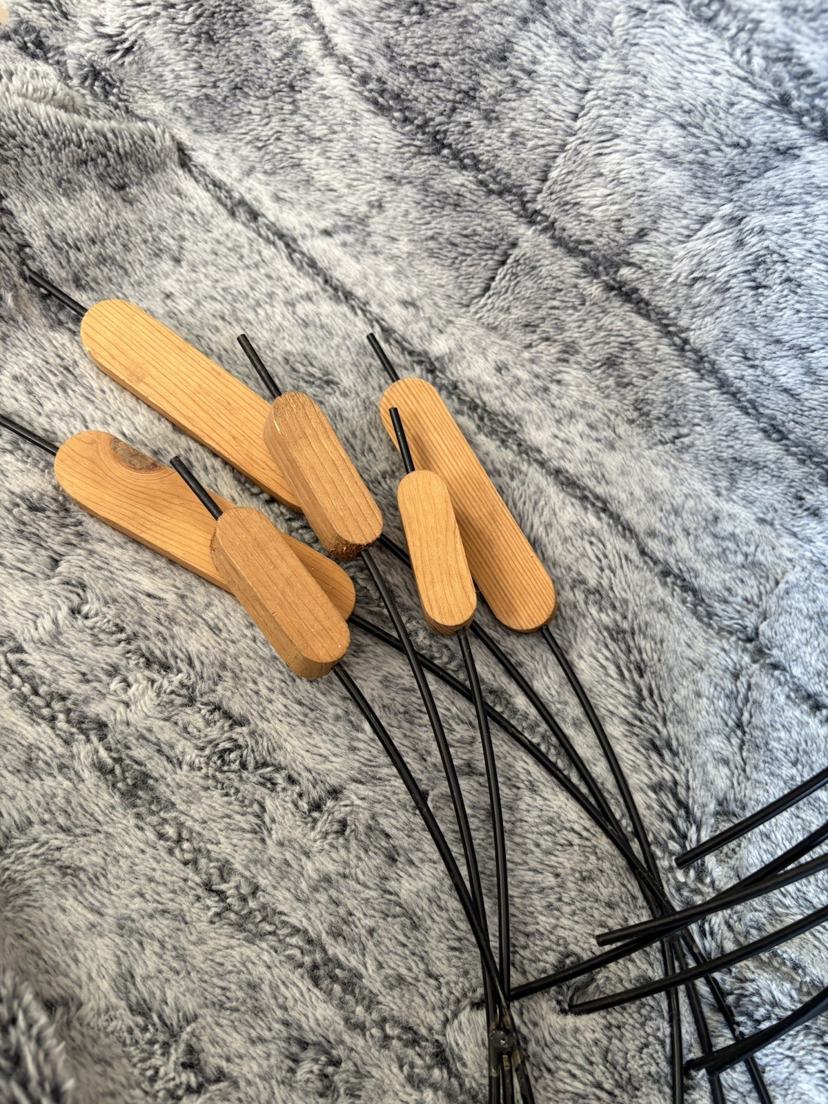 Set of 4 vintage metal and wood fake “florals” #B4