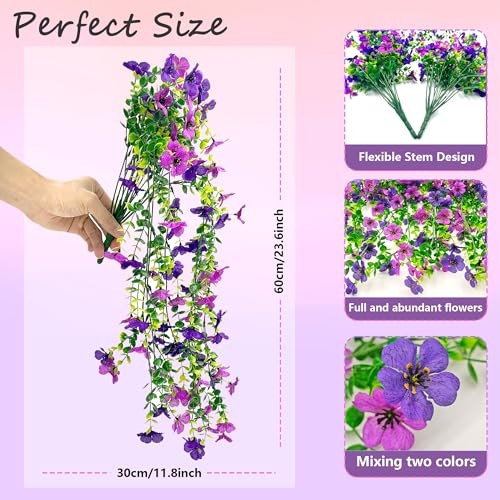 Look Real Artificial Flowers for Outdoors Spring Summer Decor, 2 Pcs UV 2 pack