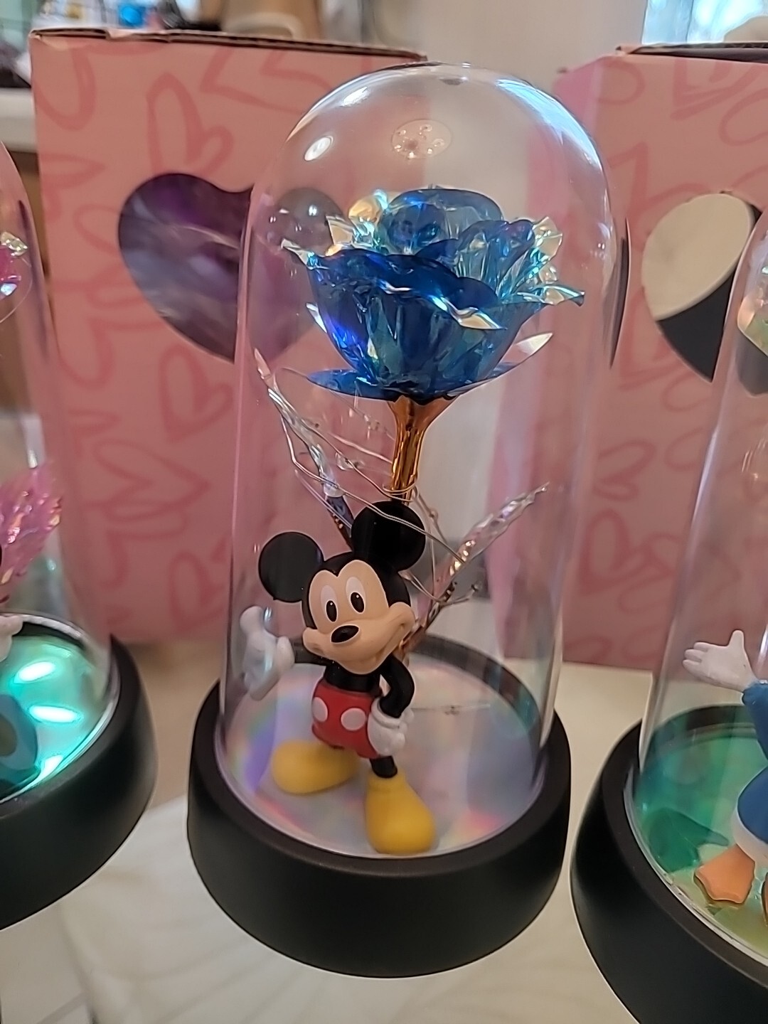 3 Rose LED Light Foi Crystal Flowers With Mickey &Friend Valentine’s Day Gift