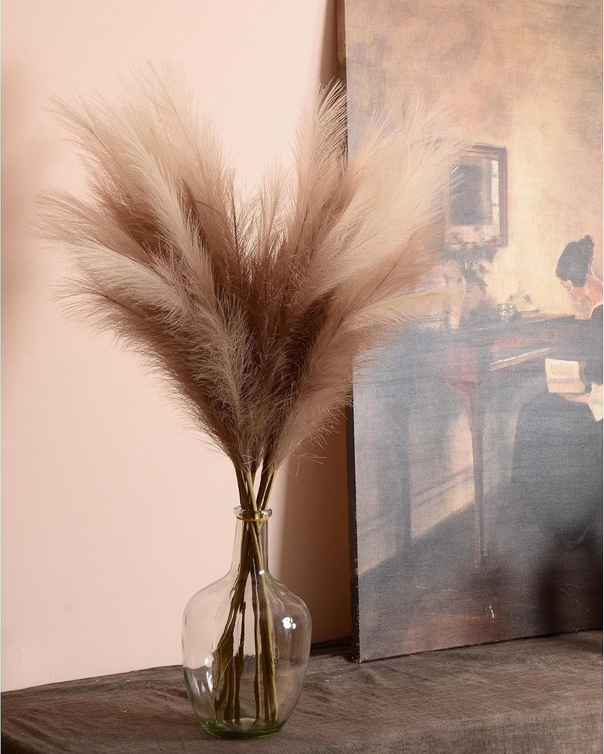 Faux Pampas Grass 9 PCS 37”/3.1FT Tall Fluffy Fake Pompas Floral Large