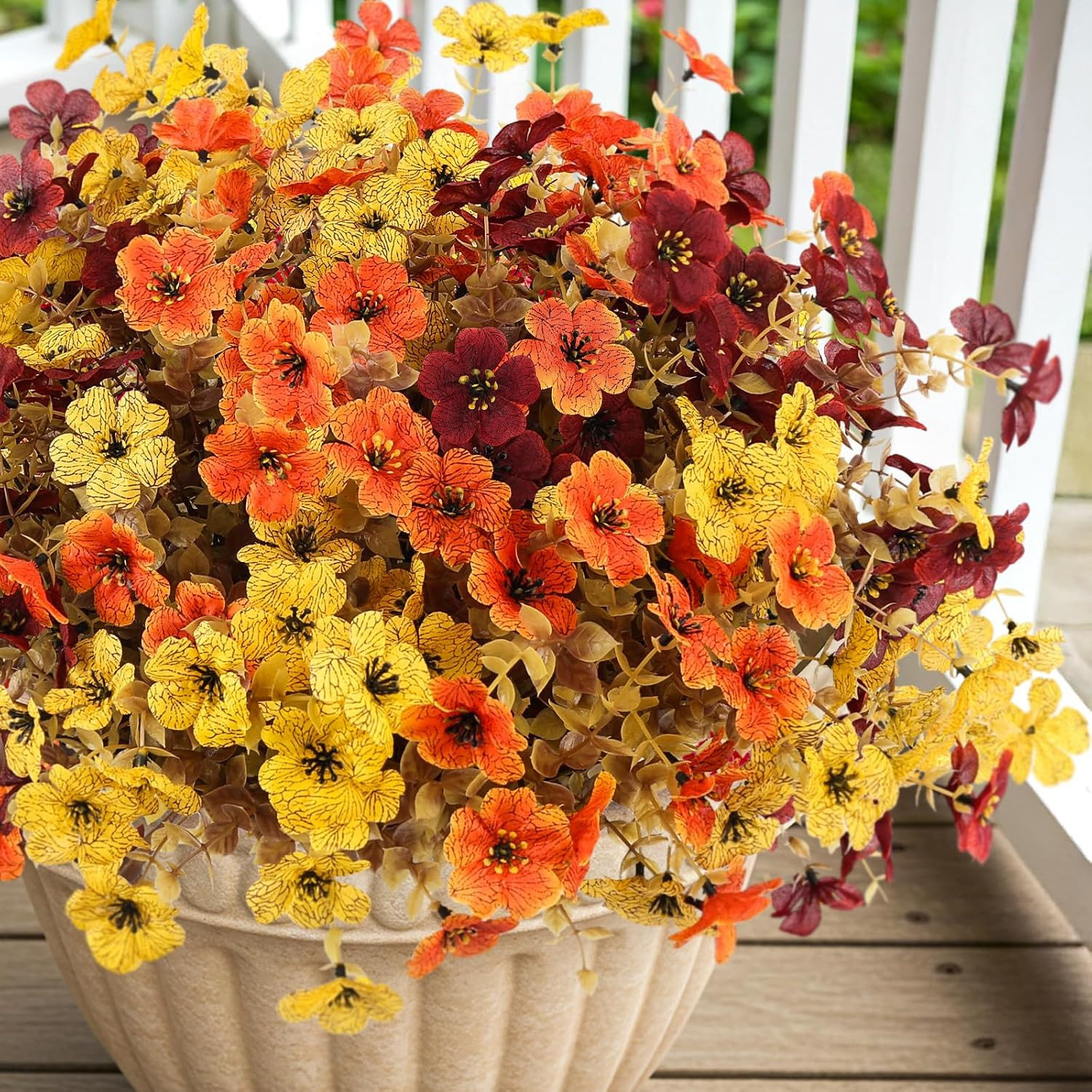 Artificial Fall Flowers Outdoors UV Resistant Fake Mums Bulk outside Faux Mums P