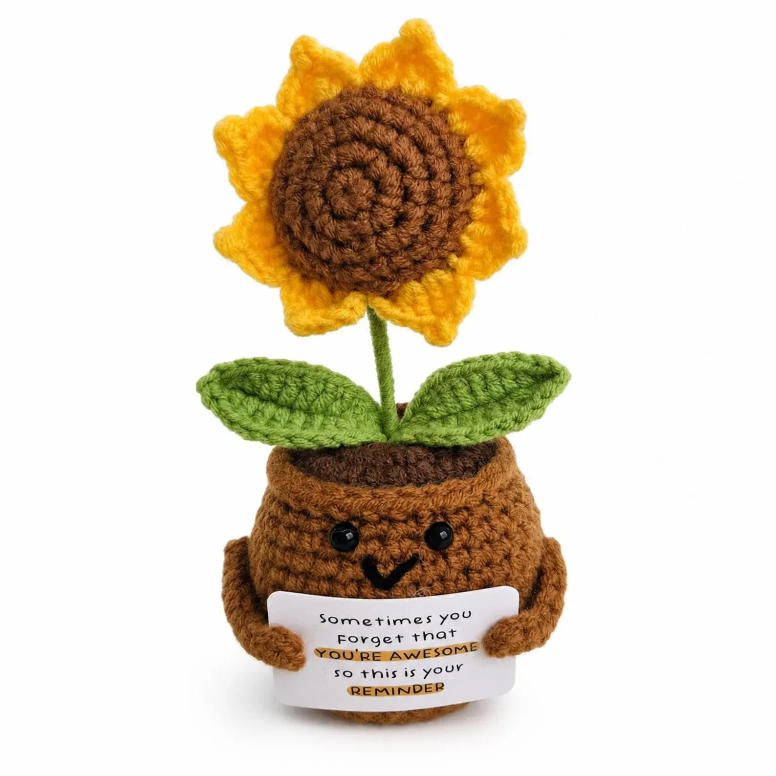 Handmade Crochet Flower Pot 6in Emotional Support Desk Decor Choose Style
