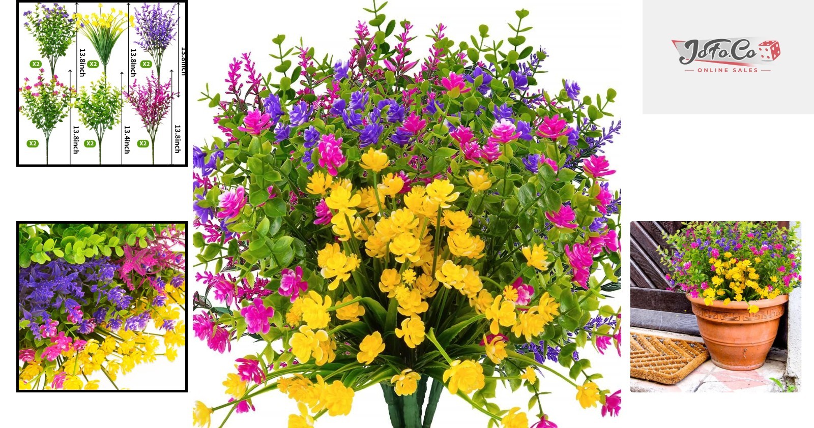 12 Bundles of UV Resistant Faux Boxwood Flowers & Daffodils for Elegant Decor
