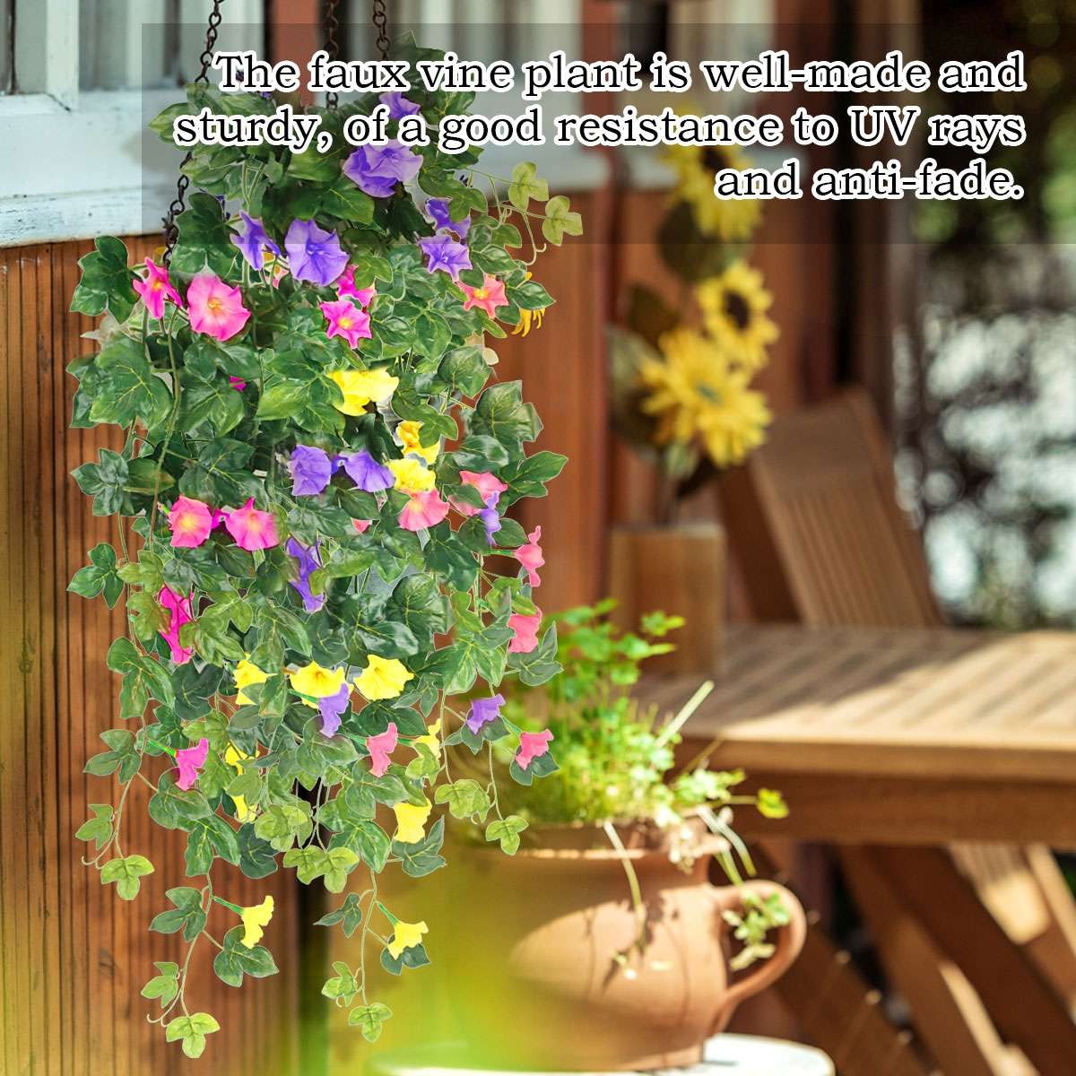 Artificial Fake Hanging Plants Morning Glory Flower Vine Wedding Home Decor New