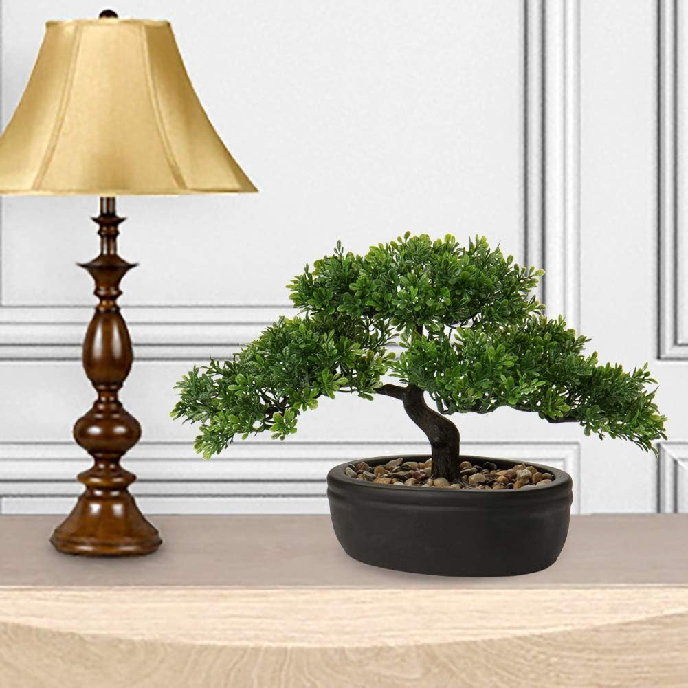Artificial Bonsai Tree Juniper Faux Plants Indoor Small Fake Plants Decor with C