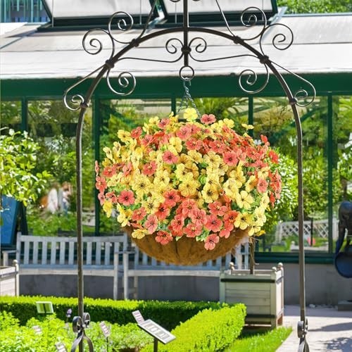 16 Bundles UV Resistant Artificial Flowers – Faux Plants for Outdoor Summer Fall