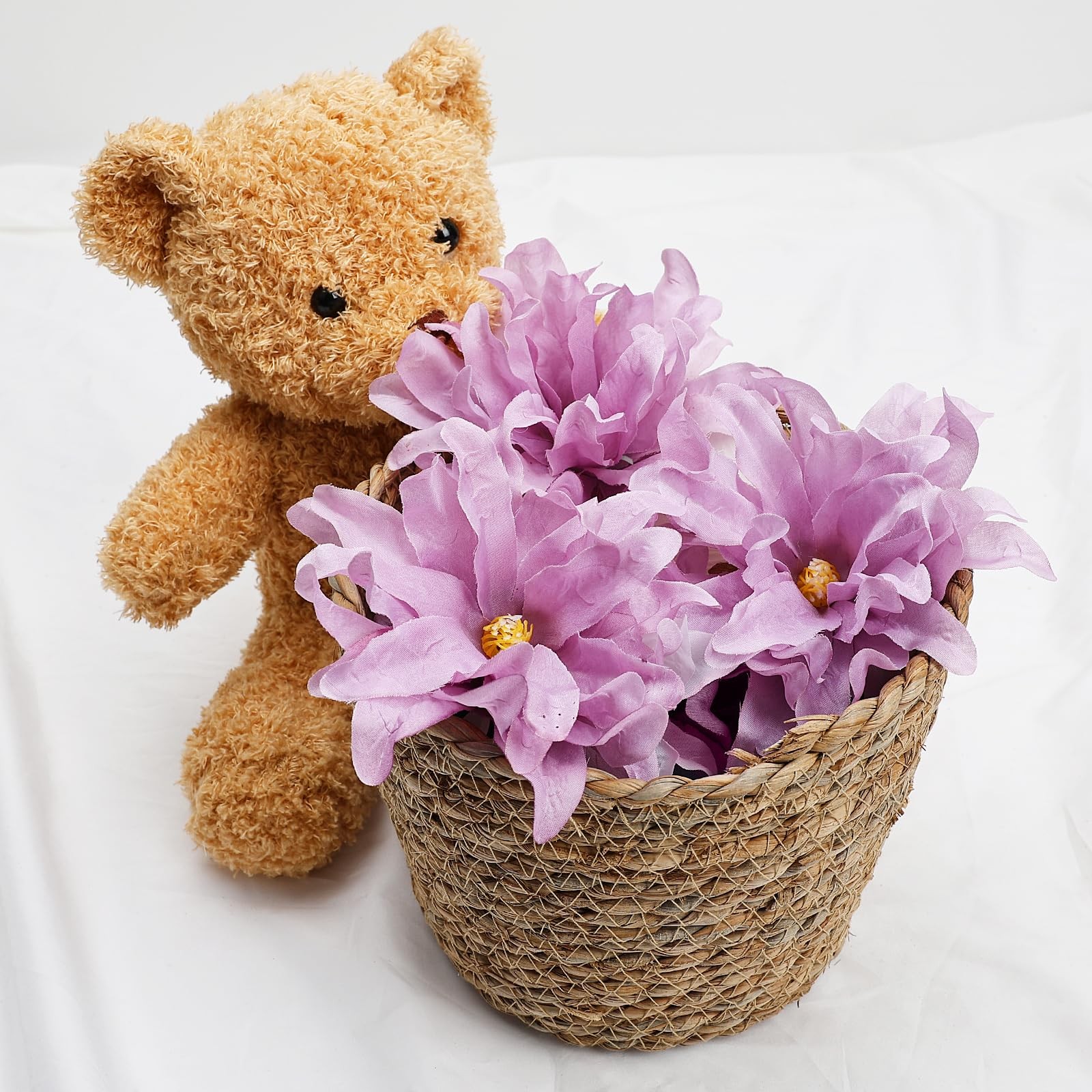 Artificial Silk Dahlias Flower Heads – 50 PCS Realistic Bulk Faux Floral for …