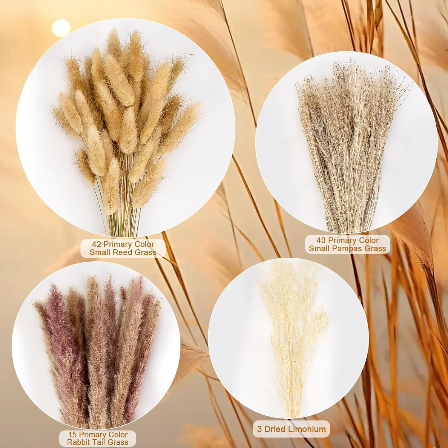 Pampas Grass Decor, Dried Flowers Bouquet for Boho Home Farmhouse Decor | Arrang