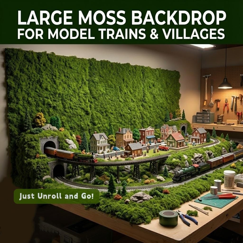 Artificial Moss Mat Roll – 39″x39″ Soft Faux Grass Table Runner for DIY Decor, F