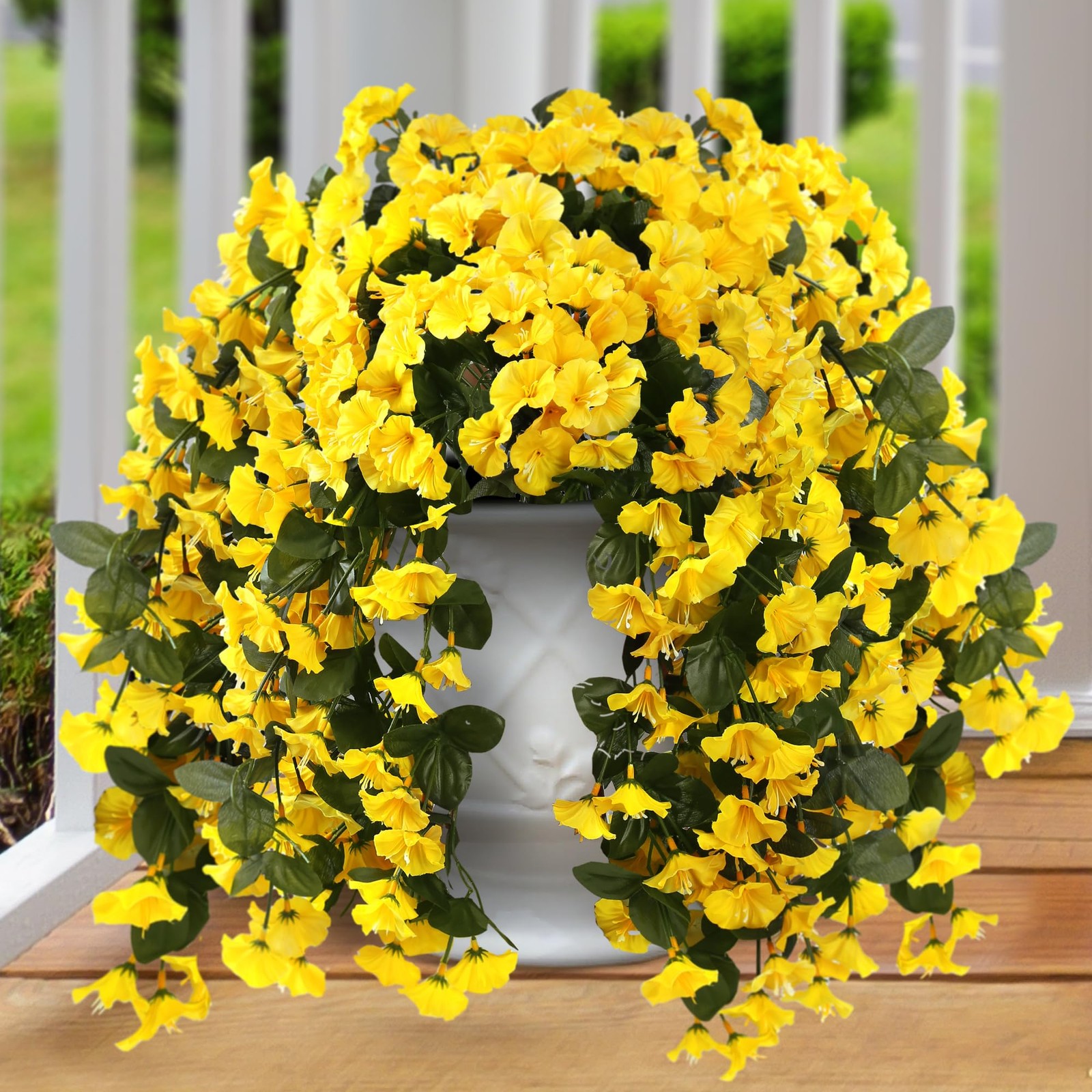 Artificial Fake Hanging Flowers Plants for Outdoor Outside Spring Summer 2PCS…