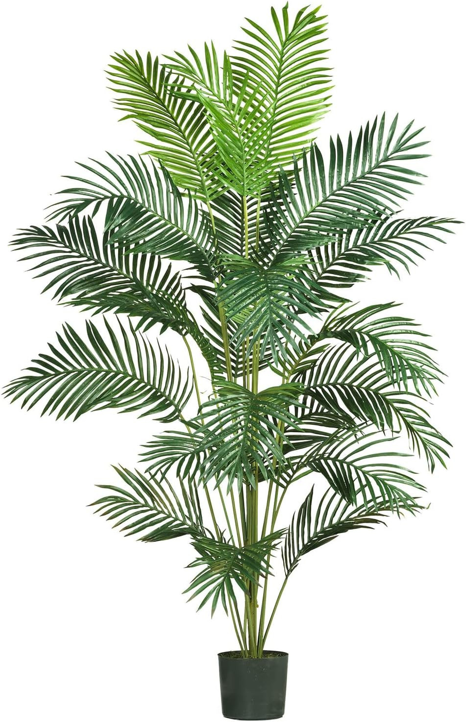 7 Ft Artificial Paradise Palm Tree with Nursery Pot | 21 Feathery Fronds, Realis