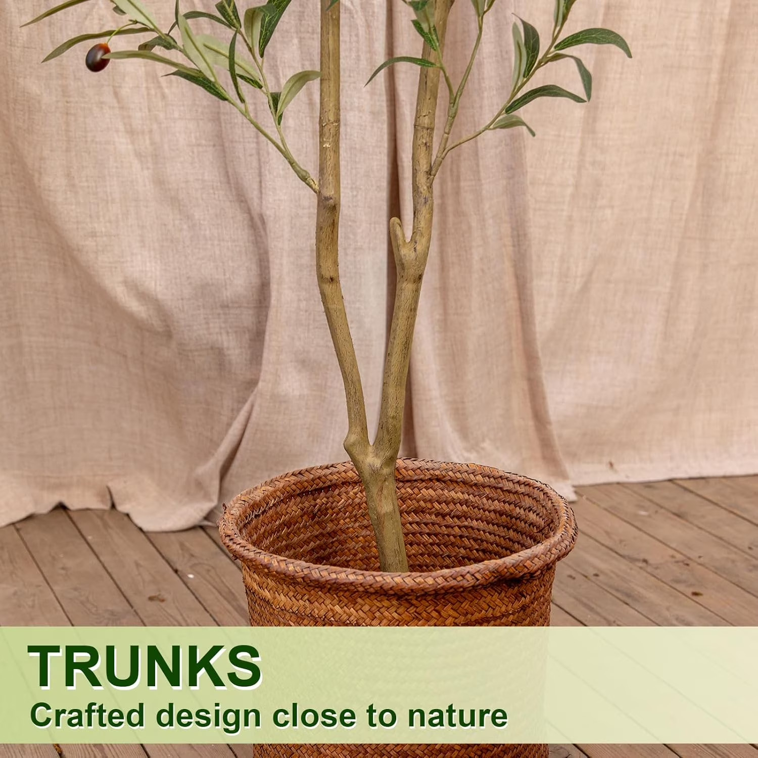 Artificial Olive Tree 6FT 7FT Fake Faux Plant Black Pot Indoor Home Office Decor