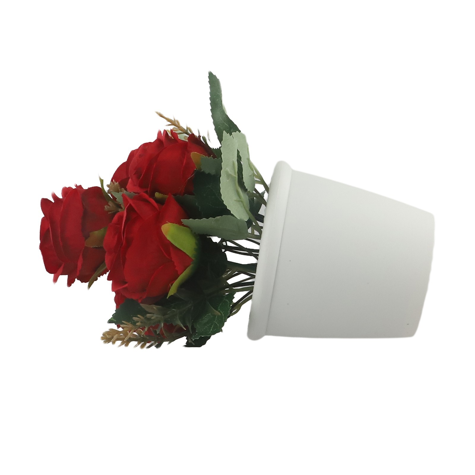 Artificial Rose Flower Small Tree Pot Fake Plants Potted Decoration Garden Decor