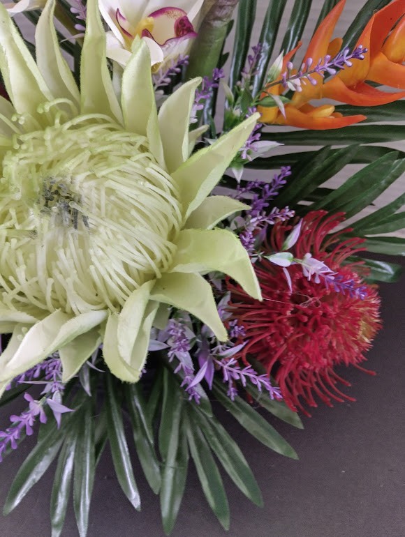 Artificial Tropical table centerpiece