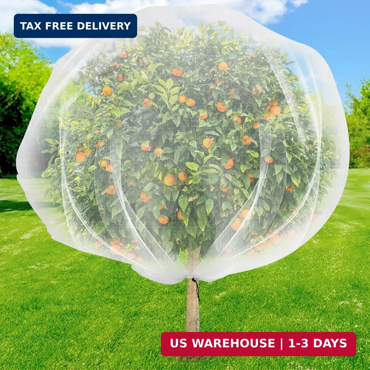 Fruit Tree Netting with Drawstring, 7 x 6ft Ultra-Fine Mesh Garden Insect & Bird