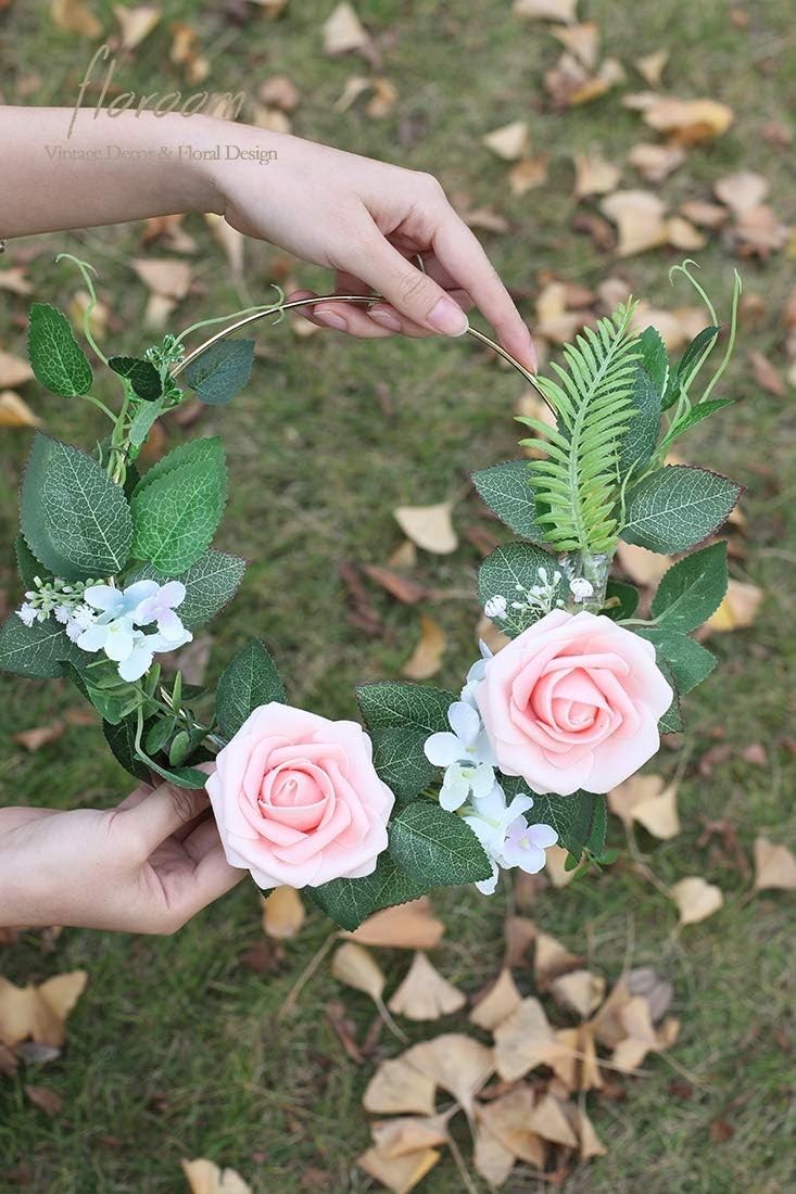 Realistic 50pcs Blush Foam Roses with 16 Leaves for Stunning DIY Floral Designs
