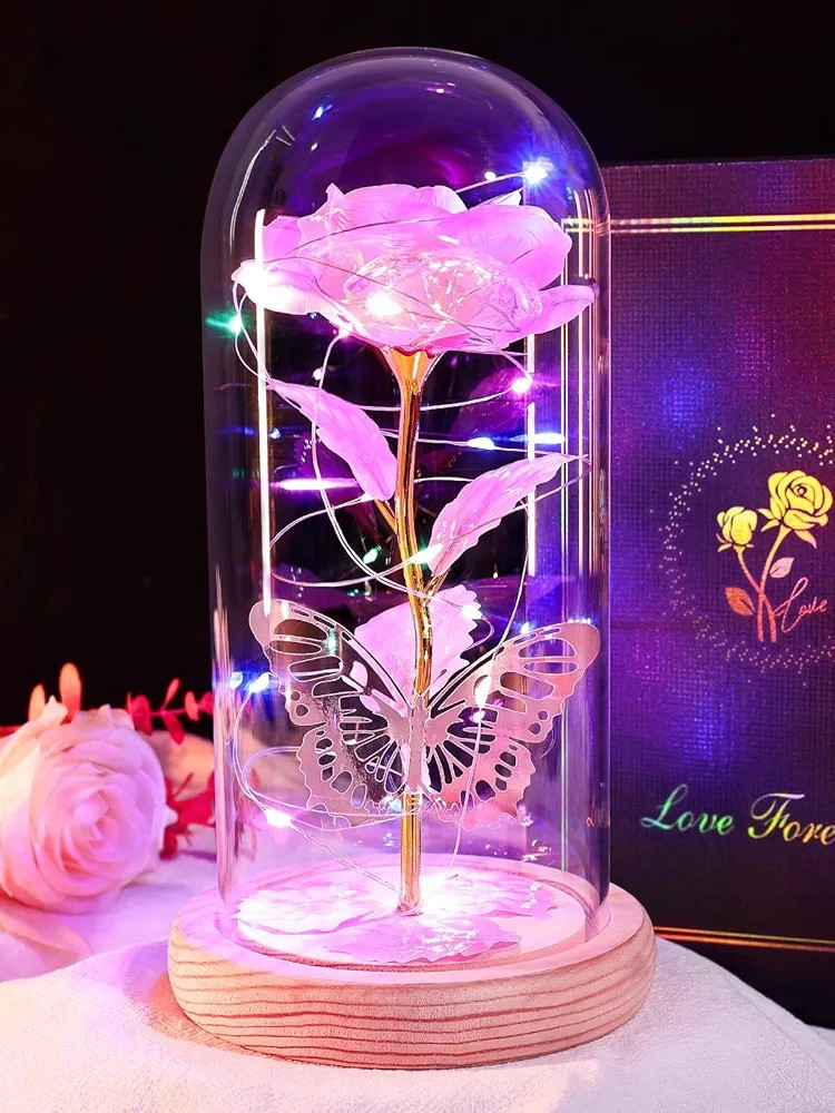 Valentine’s Gift For Her, 2 Day Shipping, Eternal Rose, Baby Pink