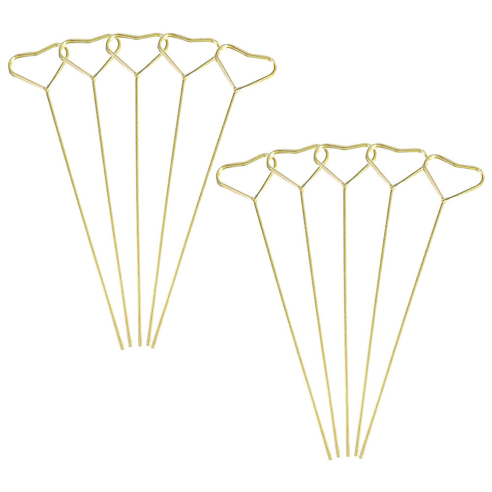 10 Pcs Pieces Gold Round Floral Place Card Holder Heart Decoration