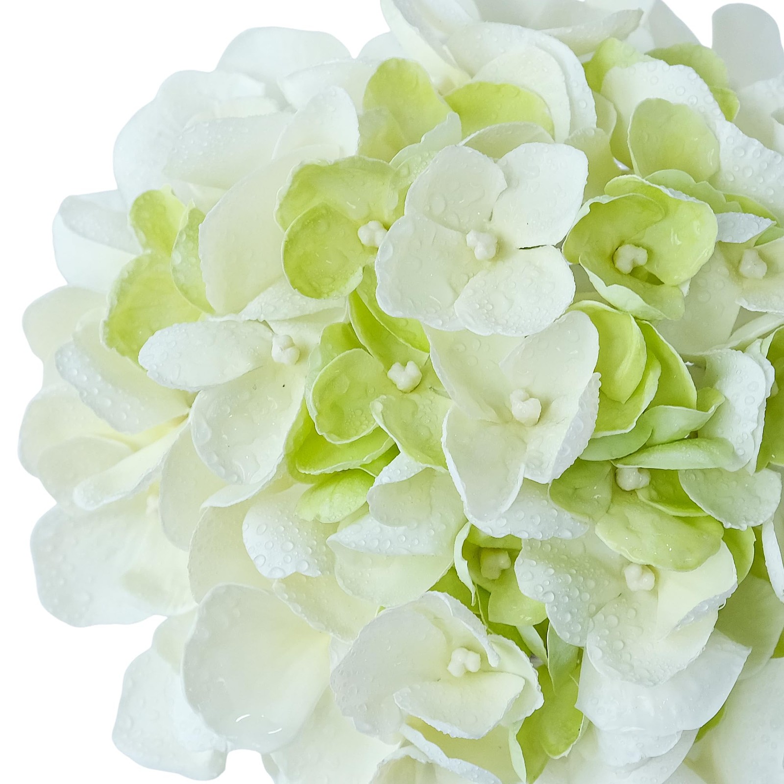 SUMTIPHUN 4 Pcs White/Green Real Touch Hydrangeas Artificial Hydrangeas Flowers