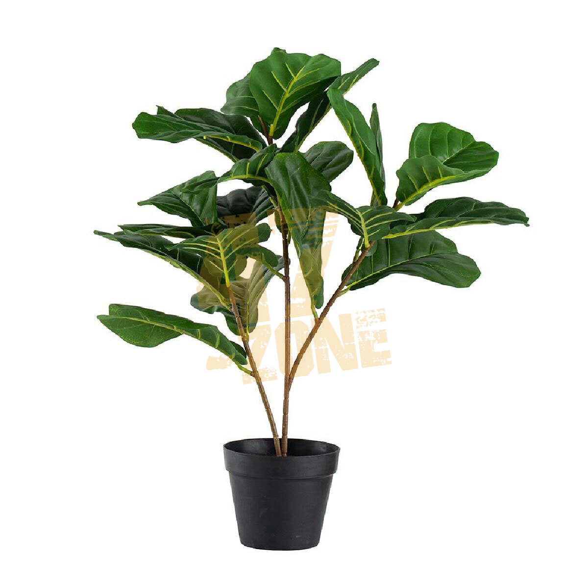 Faux Potted Fiddle Leaf Tree Green Black Artifical Garden Indoor Outdoor Plant