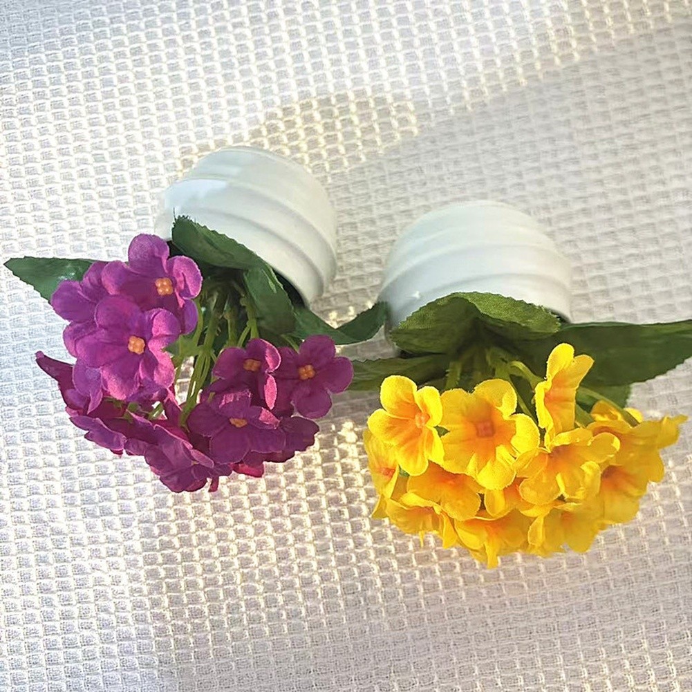 Plastic Violet Flower Bonsai in Pot 15cm Wide 14cm High for Indoor Decor