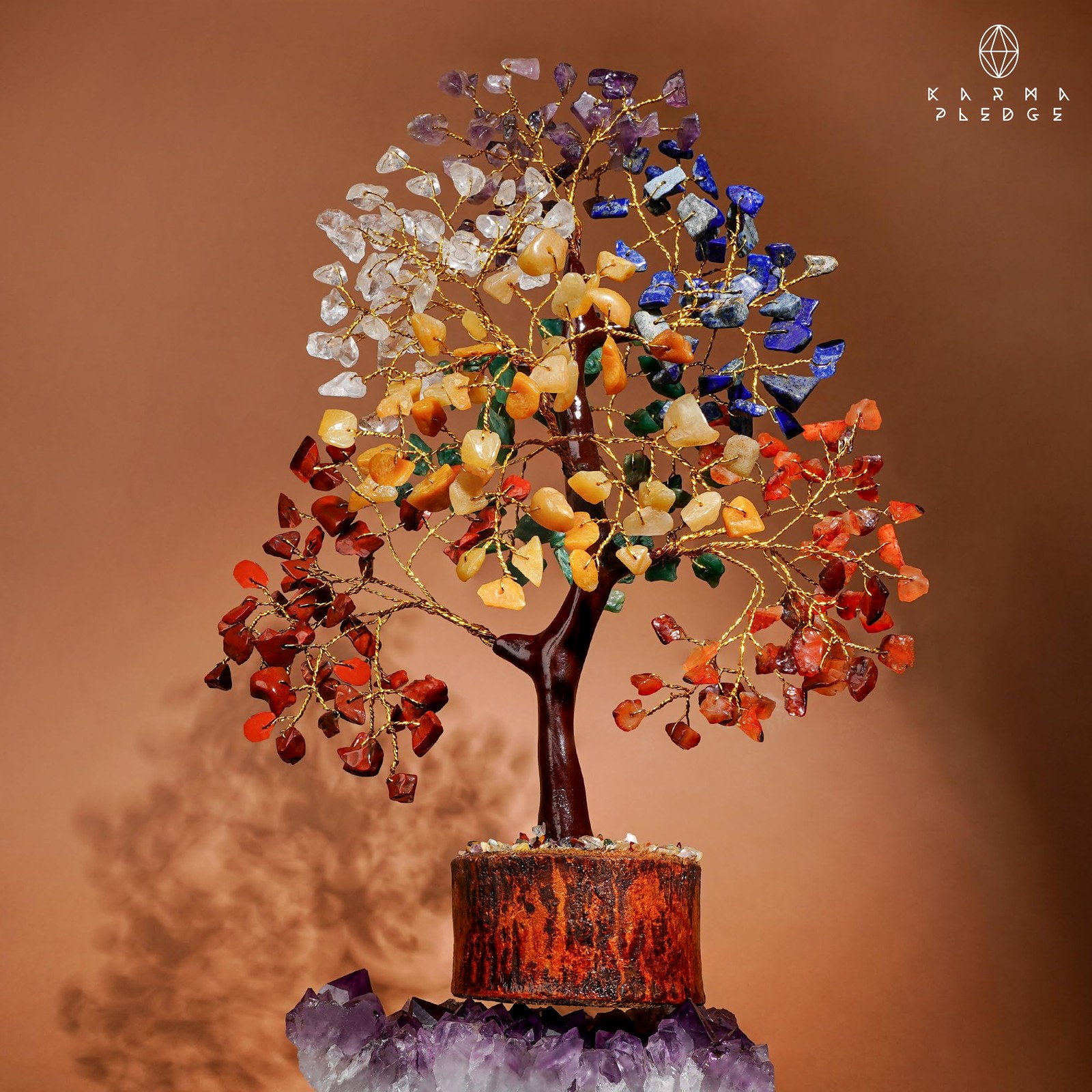 7 Chakra Crystal Tree of Life – Handmade Bonsai for Home, Office & Good Luck