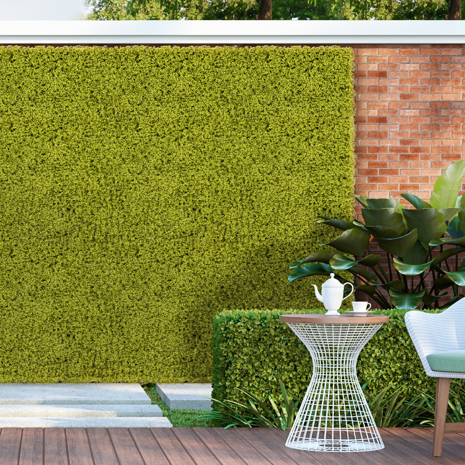 12 Pcs 20×20 In Artificial Grass Wall Panels Garden Yard Balcony Green Decor