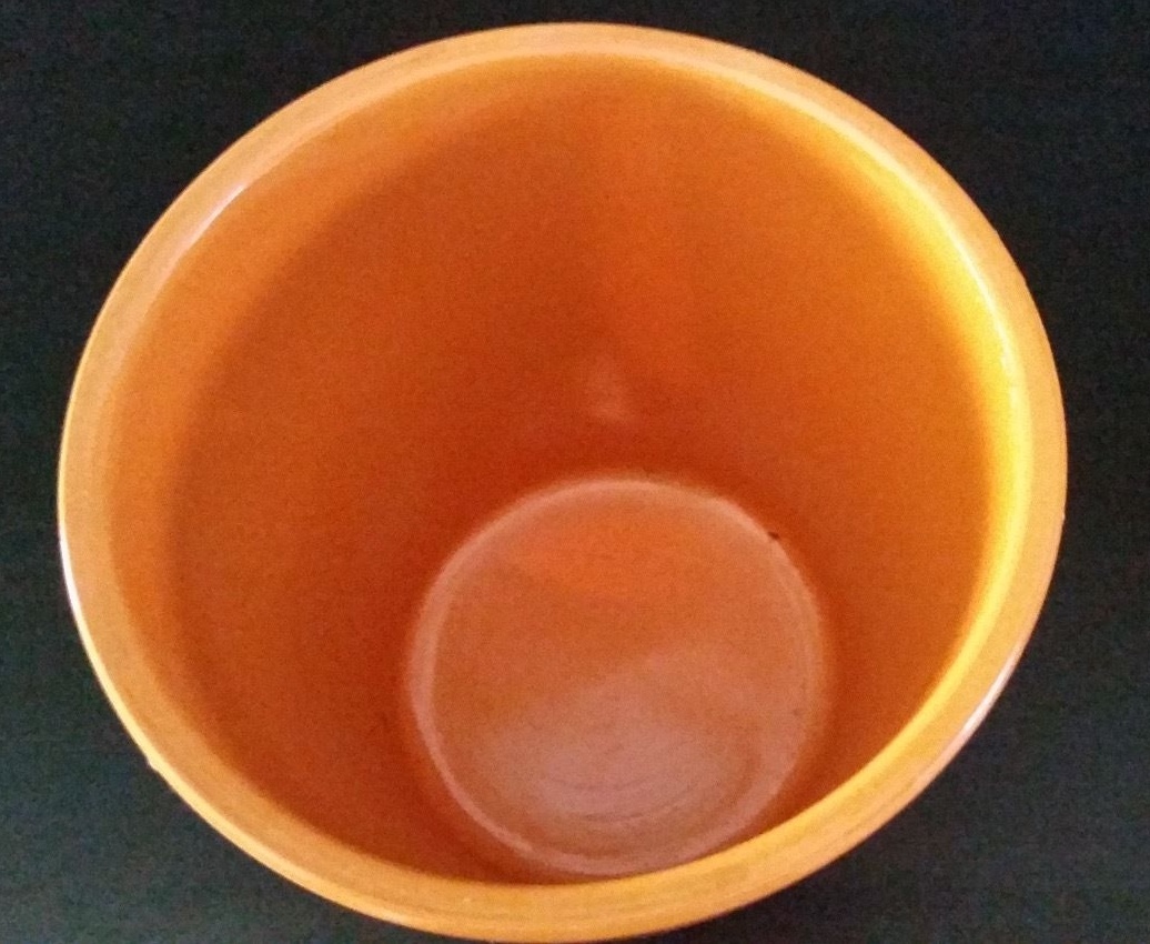 Orange Ceramic Pot With Dark Orange Design – by Accents by Decowarps (Preowned)