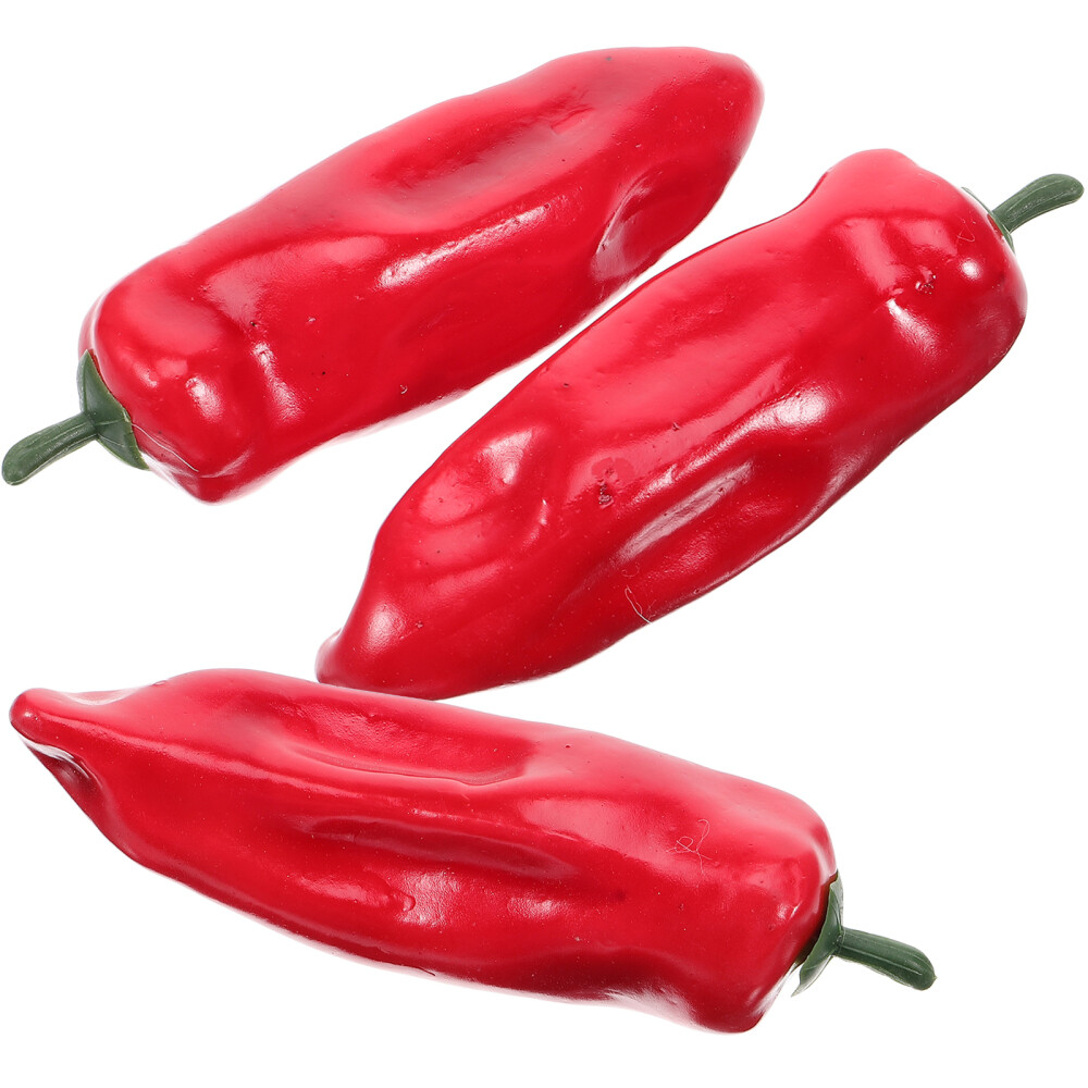 3PCS Red Lifelike Artificial Peppers Simulation Chili