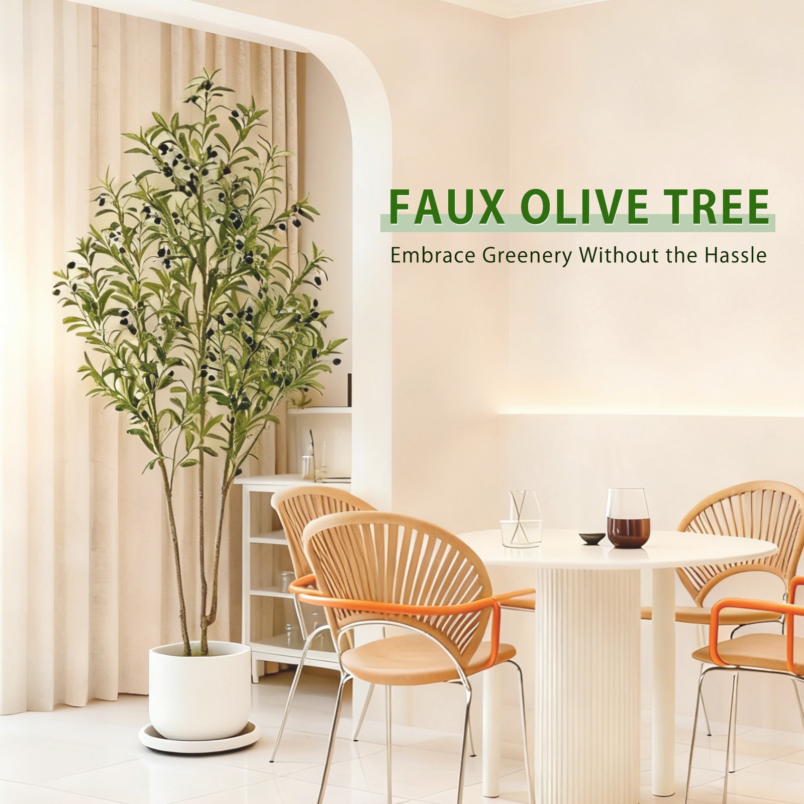 6Ft Artificial Olive Tree Potted Faux Plant for Home Office Indoor Decor