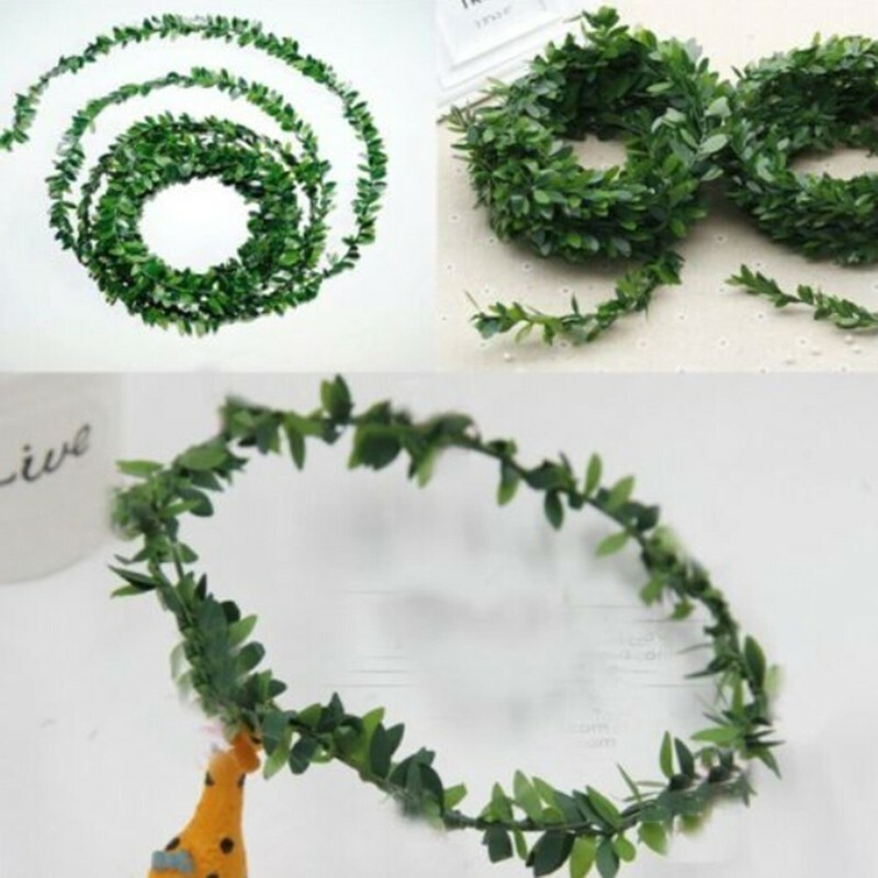 Garland Green Leaf Iron Wire Artificials For DIY Floral Christmas Decor Hot Sale