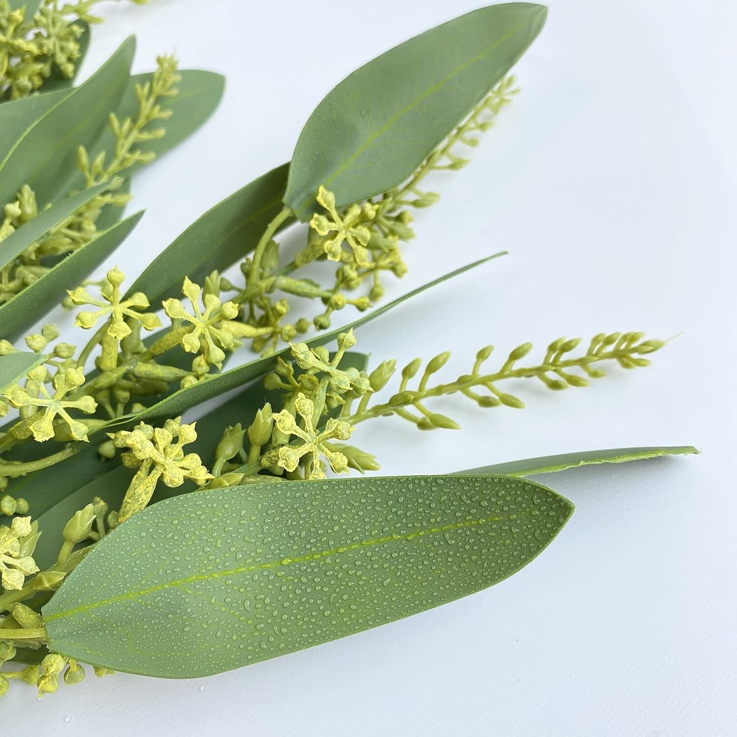 8 Pcs 15 inch Artificial Eucalyptus Leaves Real Touch Fake Spray Greenery Plants