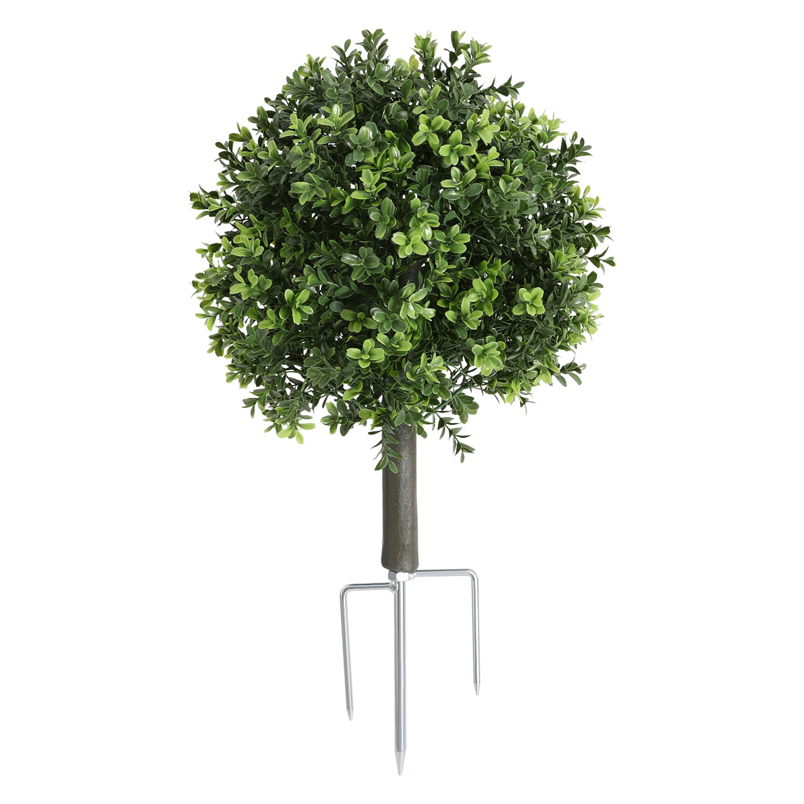 2pcs 22 inch Artificial Boxwood Topiary Ball Trees With Ground Spike UV-Tolerant