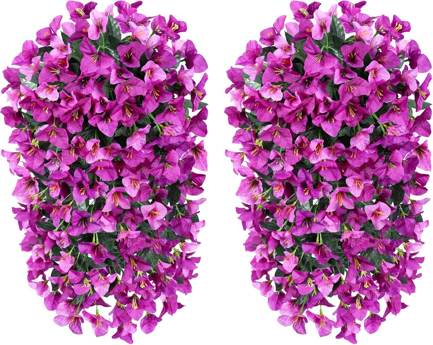 Artificial Bougainvillea Vines 2 Pack UV Resistant Outdoor Flowers for Garden…