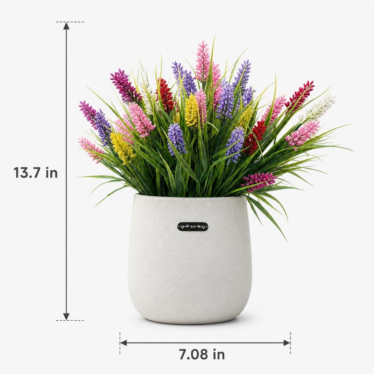 New Best Artificial Monkey Grass with Flowers – Faux Outdoor Plants, 6 Colors UV