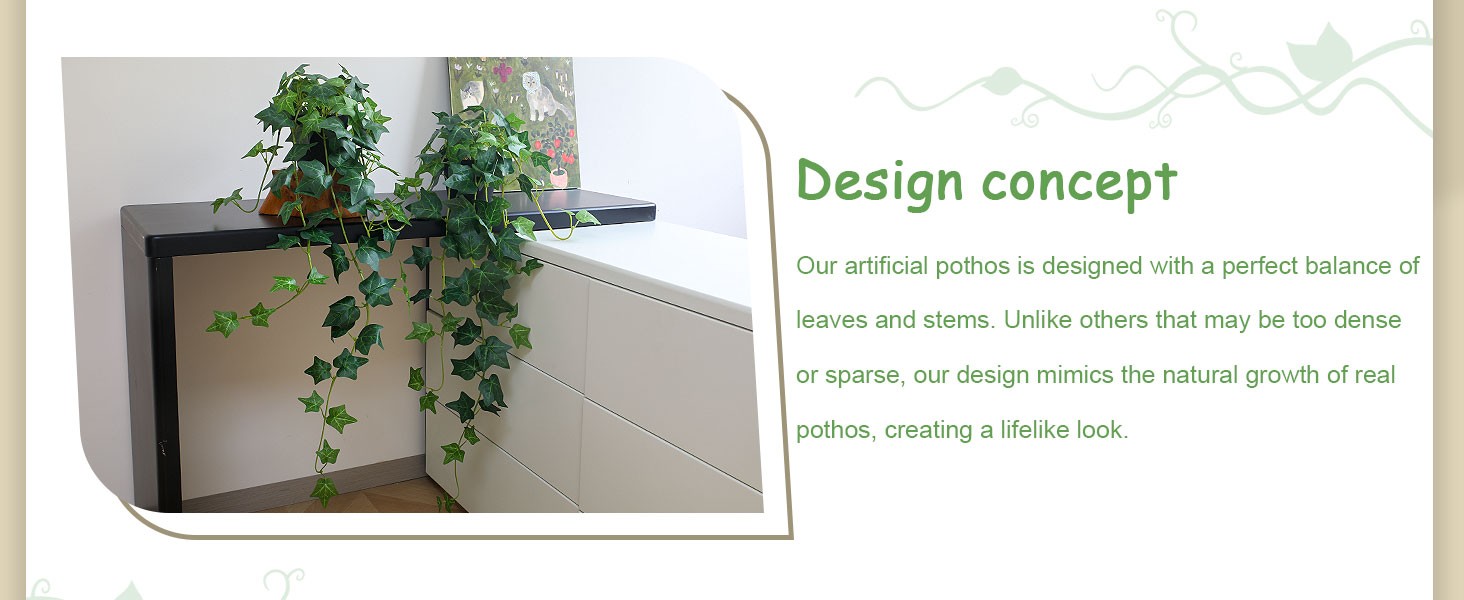 Fake English Ivy Plants in Pots Set of 2 – Realistic Artificial Ivy Greenery for
